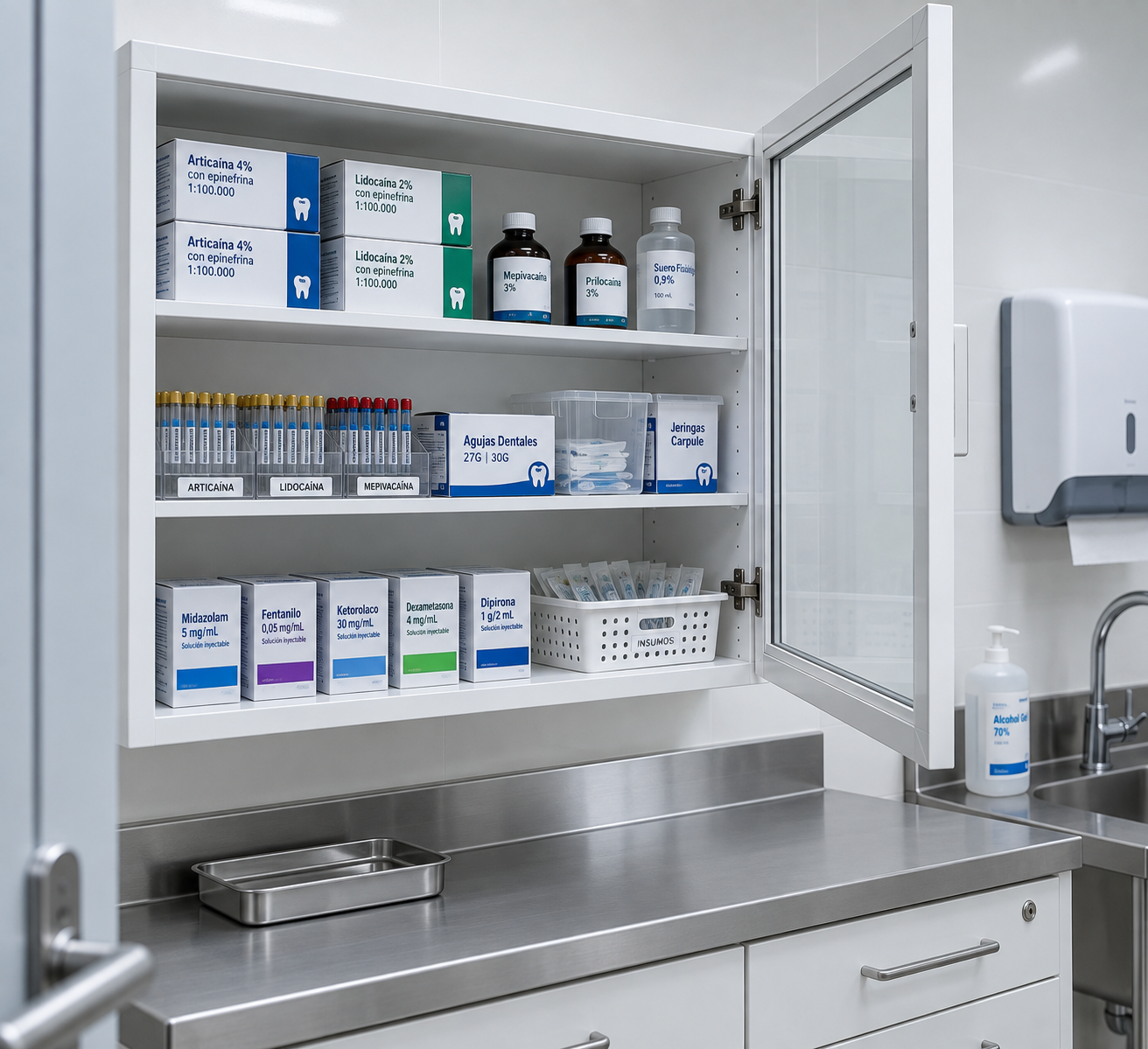 Botiquín para almacenamiento de medicamentos de uso clínico y anestesia